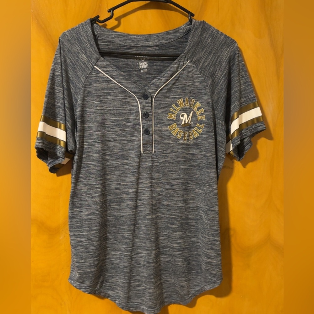 Milwaukee Baseball Gray and Gold Shirt